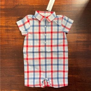 Janie and Jack Resort plaid shorts romper 2024 summer/Spring NWT 18-24